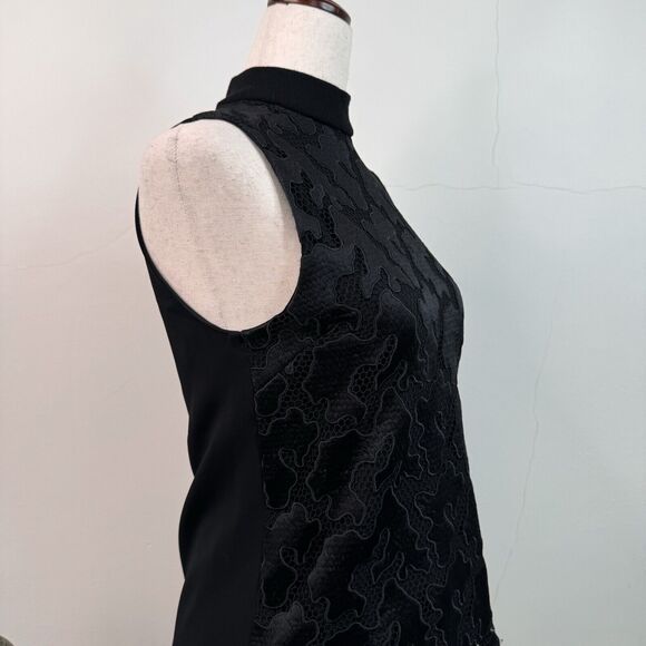 ALC Womens Sleeveless Top Black Camo Lace Mesh Size 0 Edgy Goth Witchy Designer - Picture 10 of 13